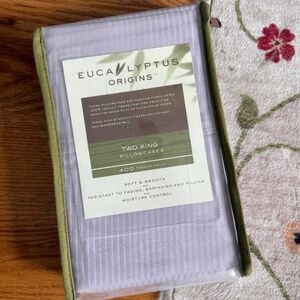 nwt Eucalyptus Origins 100% Tencel 400 Thread Count King Pillowcases lavender pu